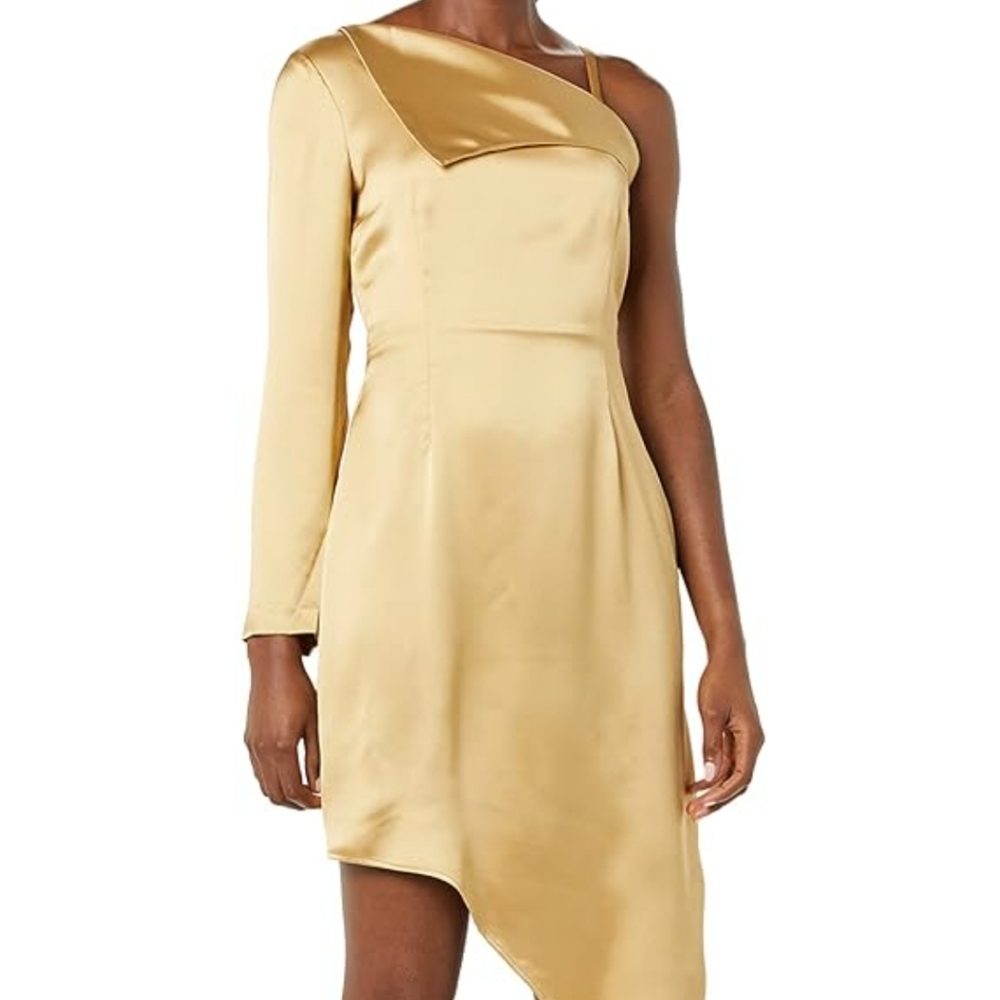 Nwt gold Asymmetrical dress